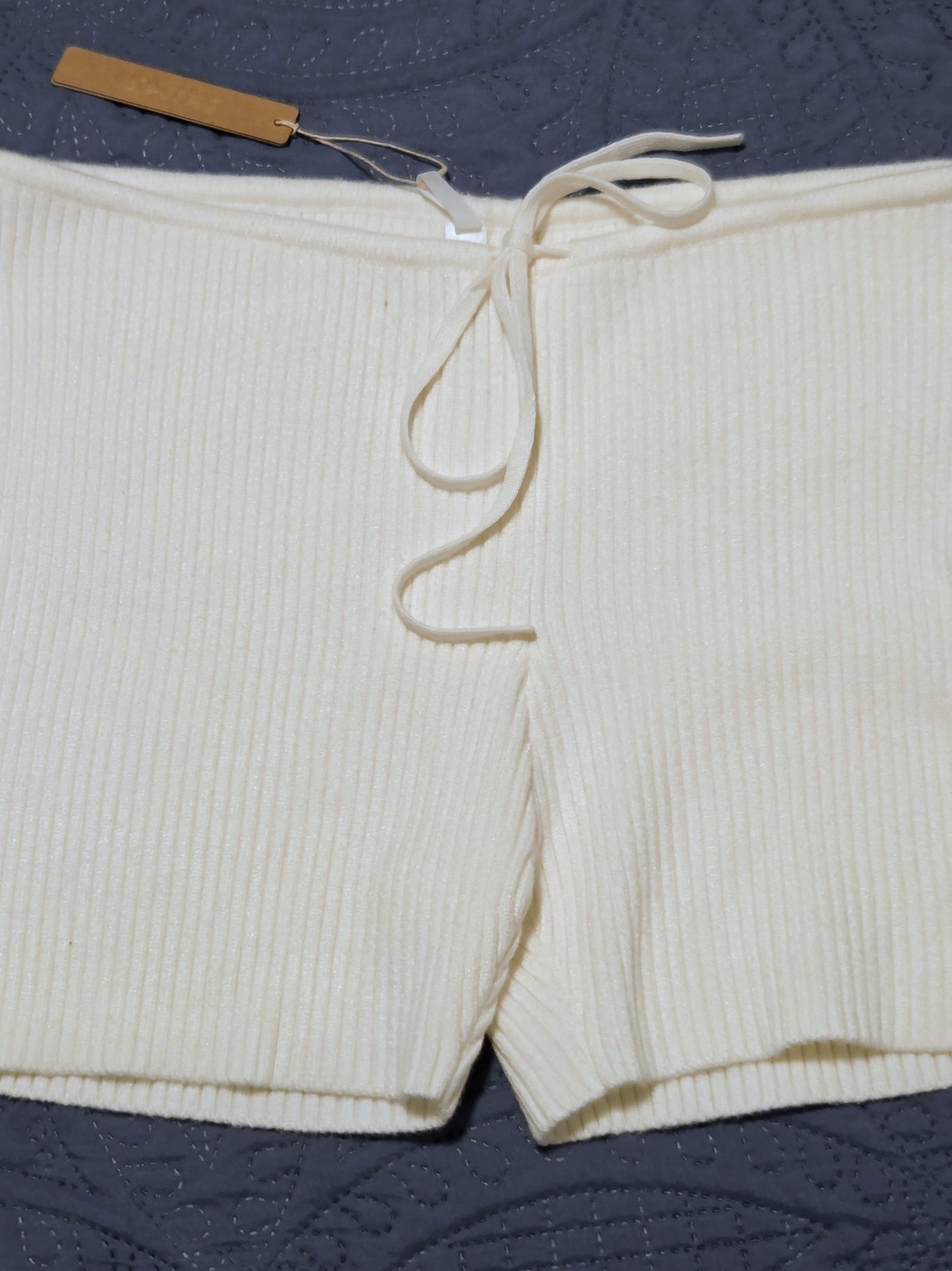 SKIMS Knit Foldover Short Marble Cream Off-White Size XL NWT